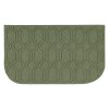 20" x 34" Polygon Slice Shaped Kitchen Accent Rug, Green
