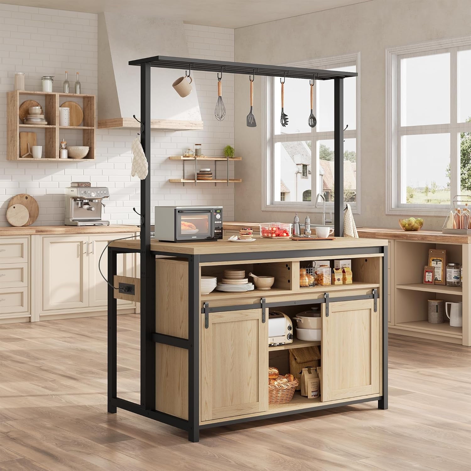 42-Kitchen-Island-Storage-Sideboard-Sliding-Barn-Door-Table-Island-Kitchen-Cabinet-2-Side-Hooks-3-Tier-Shelves-Multi-Functional-Dining-Storage-Living_2c634f70-d16e-44f7-bde1-06ddb8eb7