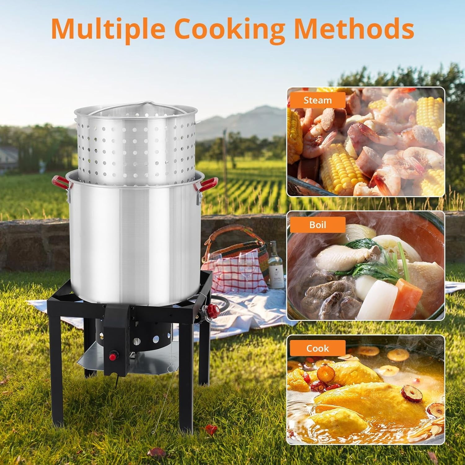 80-Qt-Outdoor-Seafood-Boil-Pot-Aluminum-Crawfish-Boiler-Steam-Boil-Basket-Strainer-110000BTU-Propane-Jet-Burner-w-Support-Rack-Lifting-Hook-0-10-PSI_f7cec9fc-d4f9-4584-b57a-0d37135361