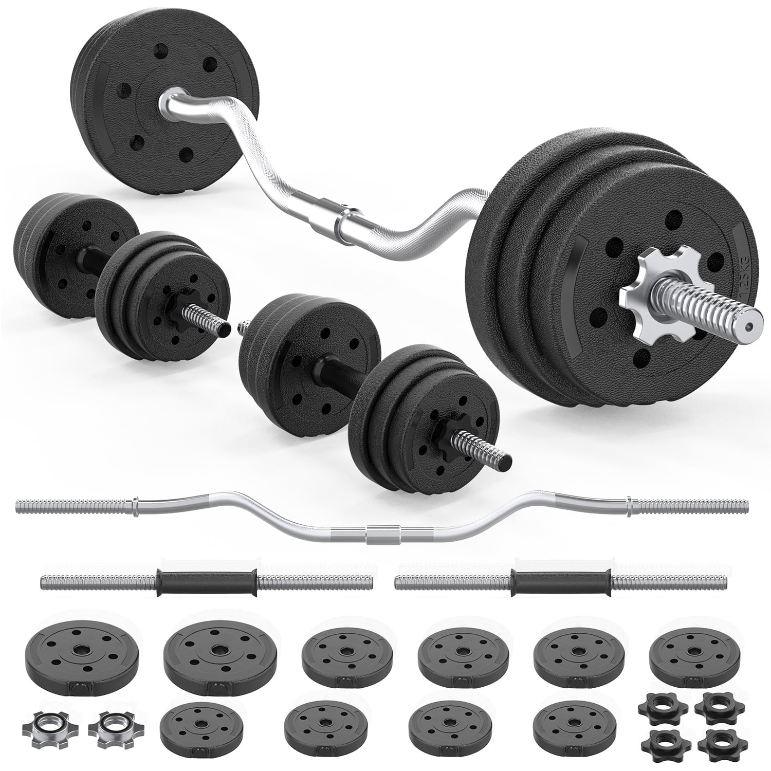ARVAKOR-66LB-2-in-1-Adjustable-Dumbbell-Set-with-Connecting-Rod-Lifting-Dumbbells-Plate-Used-as-Barbell-for-Whole-Body-Workouts-Black_fda78f6e-0203-4f2b-8f1e-a4803e507f55.8caba2558ccf