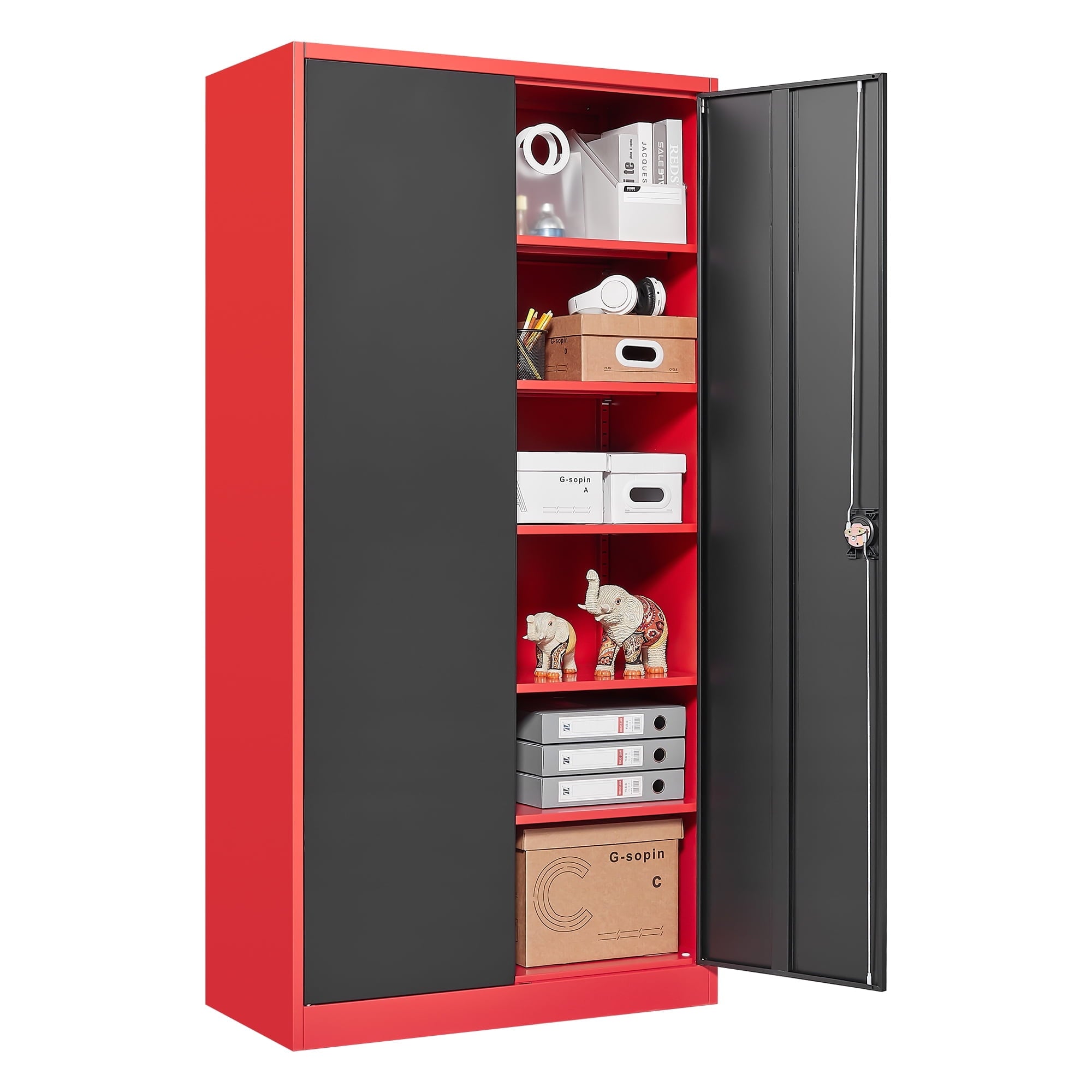 AUHUP-71-Metal-Cabinet-5-Adjustable-Shelves-Garage-Storage-Cabinets-Locking-Doors-Tool-Storage-Cabinet-Home-Office-Warehouse-Workshop-Red-Black_99d4732e-e77e-4099-8d30-a7b2718348d1.91