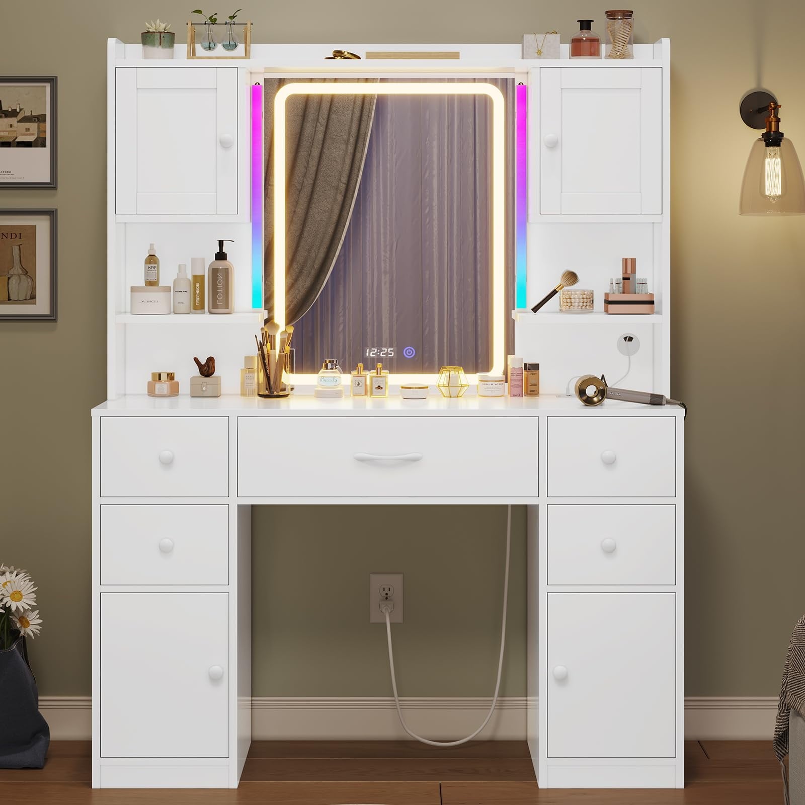 Afuhokles-Large-Vanity-Desk-with-Lighted-Mirror-5-Drawers-Makeup-Vanity-with-Charging-Station-and-Smart-Mirror-White_107e5ae9-550c-4239-9810-e8f8a482cbab.f417ab806b41e015583918798cc9c