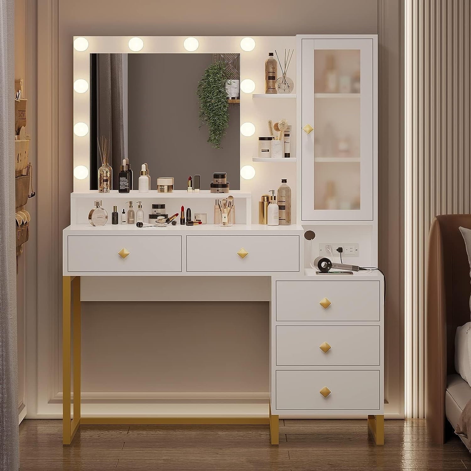 Afuhokles-Vanity-Table-with-Lighted-Mirror-and-Charging-Station-Makeup-Table-Vanity-Dresser-with-10-LED-Light-5-Drawers-White_7b7eb898-37a3-4968-90f0-62c3201a3926.1c2ba85130e8a326a205