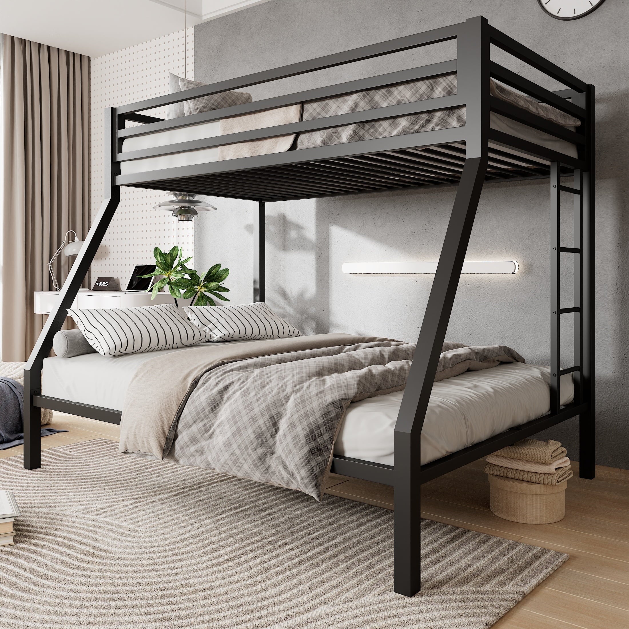 Amolife-Twin-over-Full-Metal-Bunk-Bed-with-Removable-Ladder-Full-Length-Guardrail-Black_f032424a-9861-4039-abd9-b52374f75dca.eeb77912219428b2df0a02933940f1ae