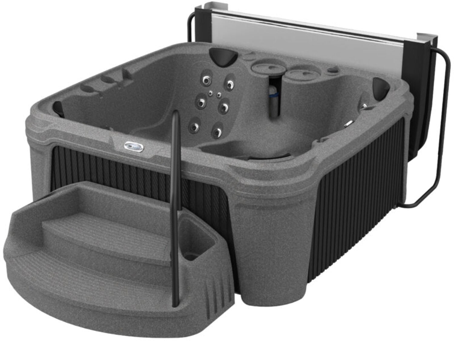 Aquarest-Spas-DayDream-Ensemble-3500L-6-Person-35-Jet-Plug-and-Play-Hot-Tub-with-Waterfall-Step-with-Handrail-and-Cover-with-Lifter-Keystone-Black_7088876d-14f9-4b3c-a76d-a65deb1a6638