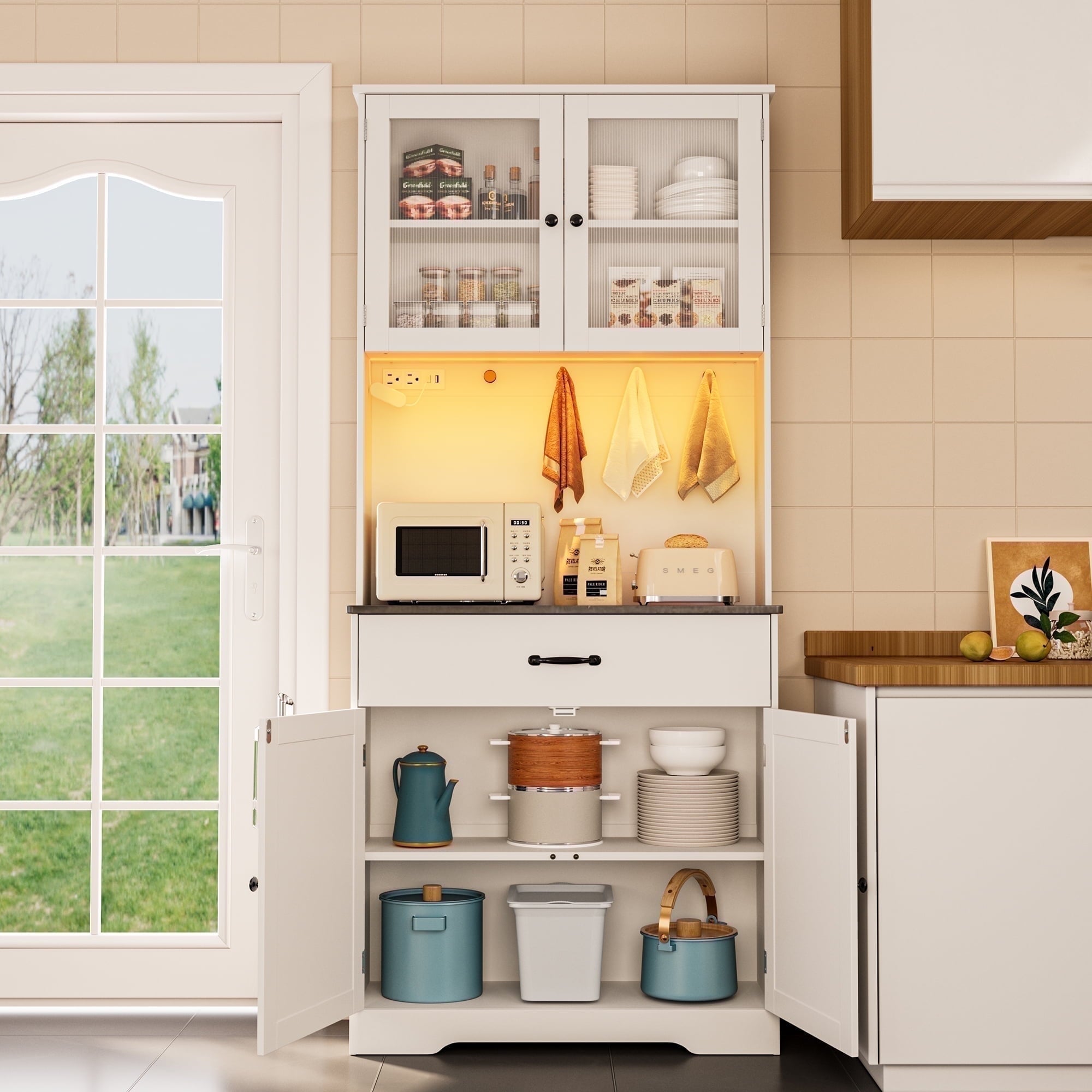 Asofer-71-H-Farmhouse-Pantry-Cabinet-with-LED-Lights-Charging-Station-Doors-Drawers-Grey_359615c2-88e1-421c-9152-75165eb093c5.c296f432e94f3f461210b0dc786ee109