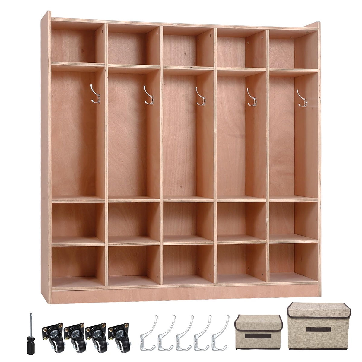 Ataucjin-5-Section-Classroom-Coat-Locker-20-Cubbies-Classrooms-Daycare-Cubby-4-Casters-5-Hooks-2-Storage-Boxes-Home-School-Kindergarten_32f20055-7ddd-4cef-b9ac-0a01cf557f60.ddeb5640c5