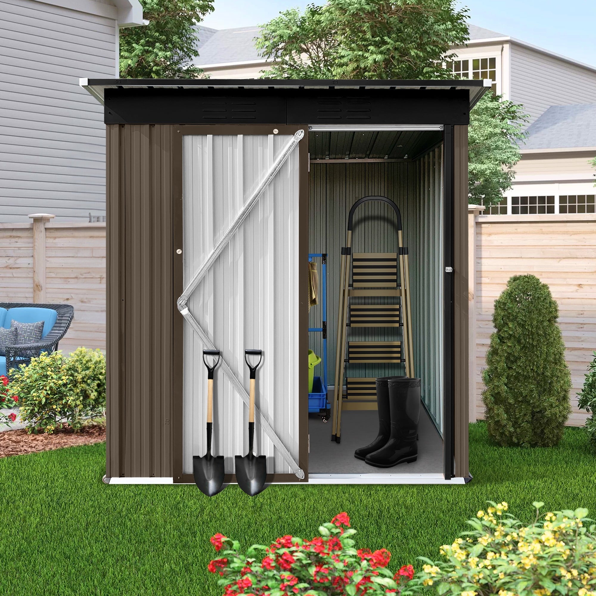 Aukfa-Outdoor-Storage-Shed-5-X-4-FT-Metal-Garden-Shed-Waterproof-Tool-Shed-for-Backyard-Patio-Brown_6cfacd8e-6c0d-4009-a70a-25649e3ef6ee.c3d643c0207a0f7844f9409b54742249