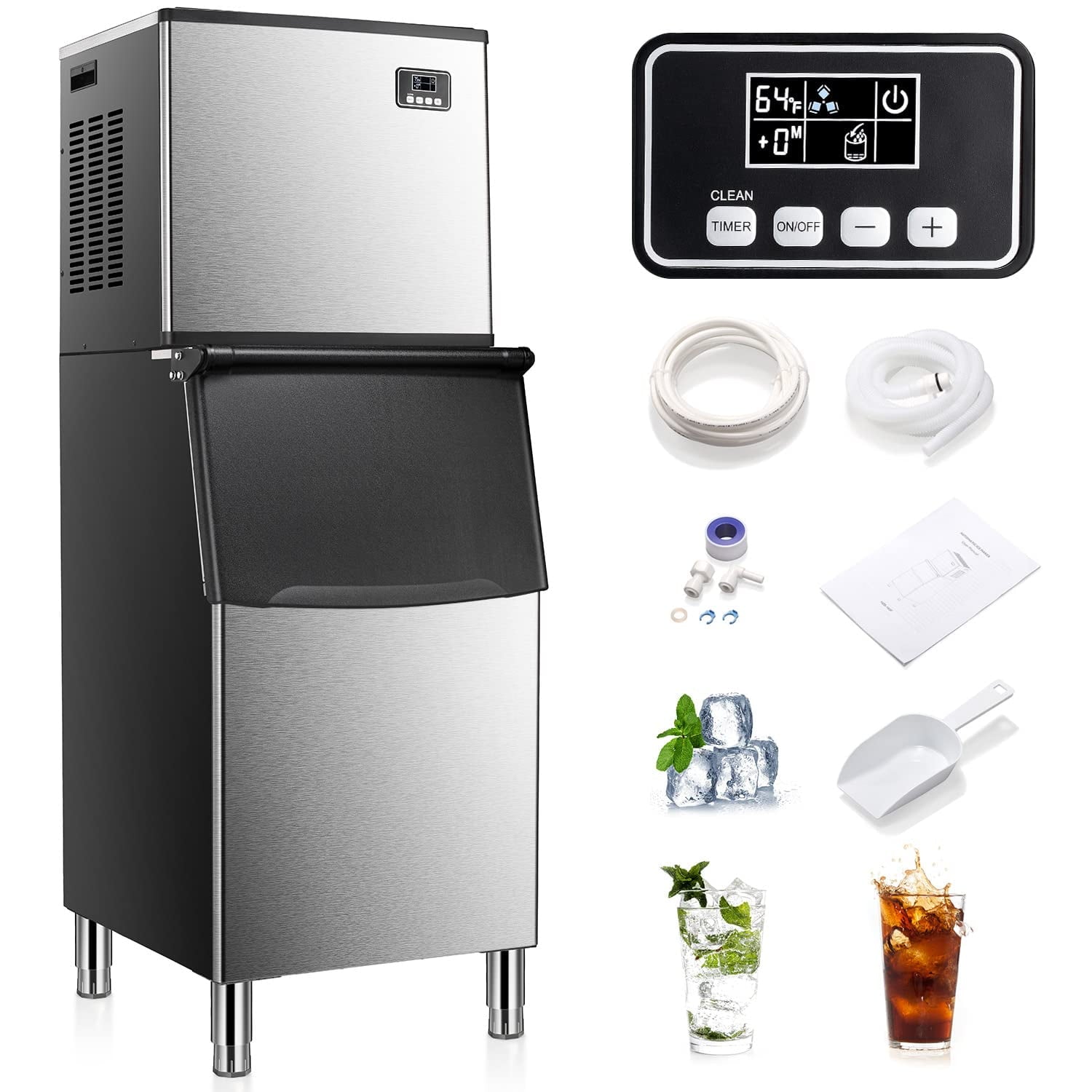 Auseo-Commercial-Ice-Maker-360-LBS-24H-200LBS-Large-Storage-Ice-Bin-160PCS-8-15-Mins-Split-Ice-Machine-Automatic-Cleaning-Large-Restaurant-Bars_f3be8187-195f-4b71-bd5d-f7b035a8c67d.ad_