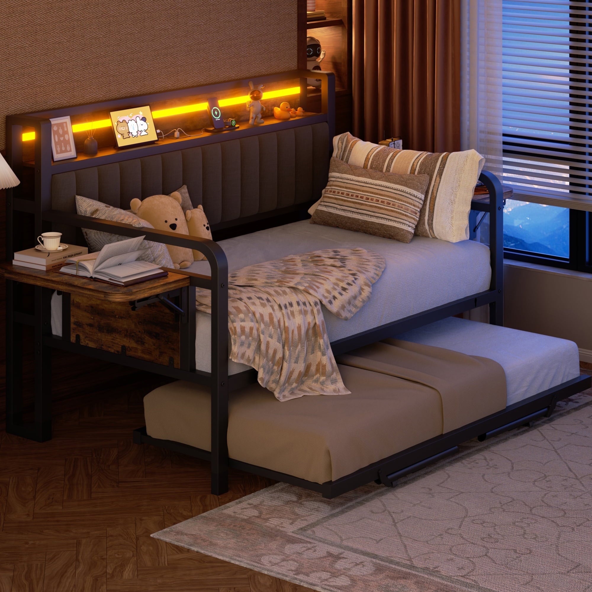 Vipuse-Twin-Daybed-with-Charging-Station-LED-Lights-Height-Adjustable-Trundle-Bed-Sturdy-Metal-Frame-for-Living-Room-Bedroom-Black.dcbde6e8d3c1e4f_714ef80a-fe3f-4c2a-b510-1bedfd40c66c